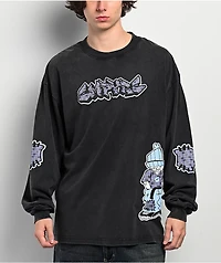 Empyre Punky Plaid Vintage Black Long Sleeve T-Shirt
