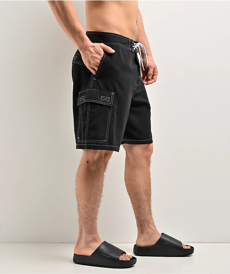 Empyre Rail Black Cargo Board Shorts