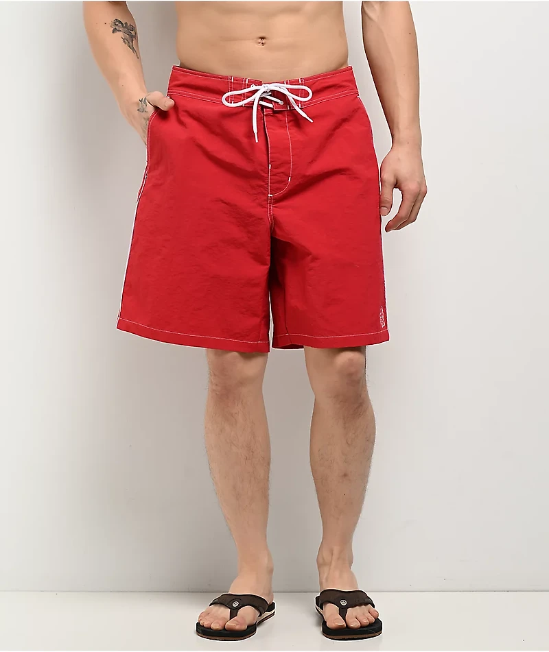 Empyre Rail Sidestripe Red Board Shorts