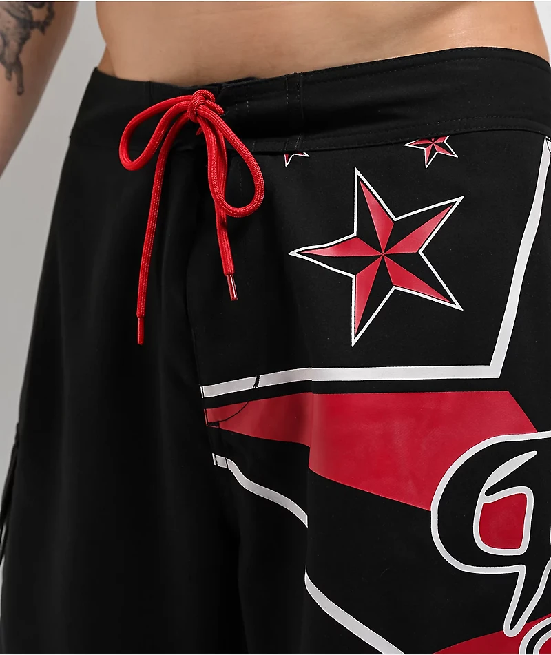 Empyre Rail Star Black Cargo Board Shorts