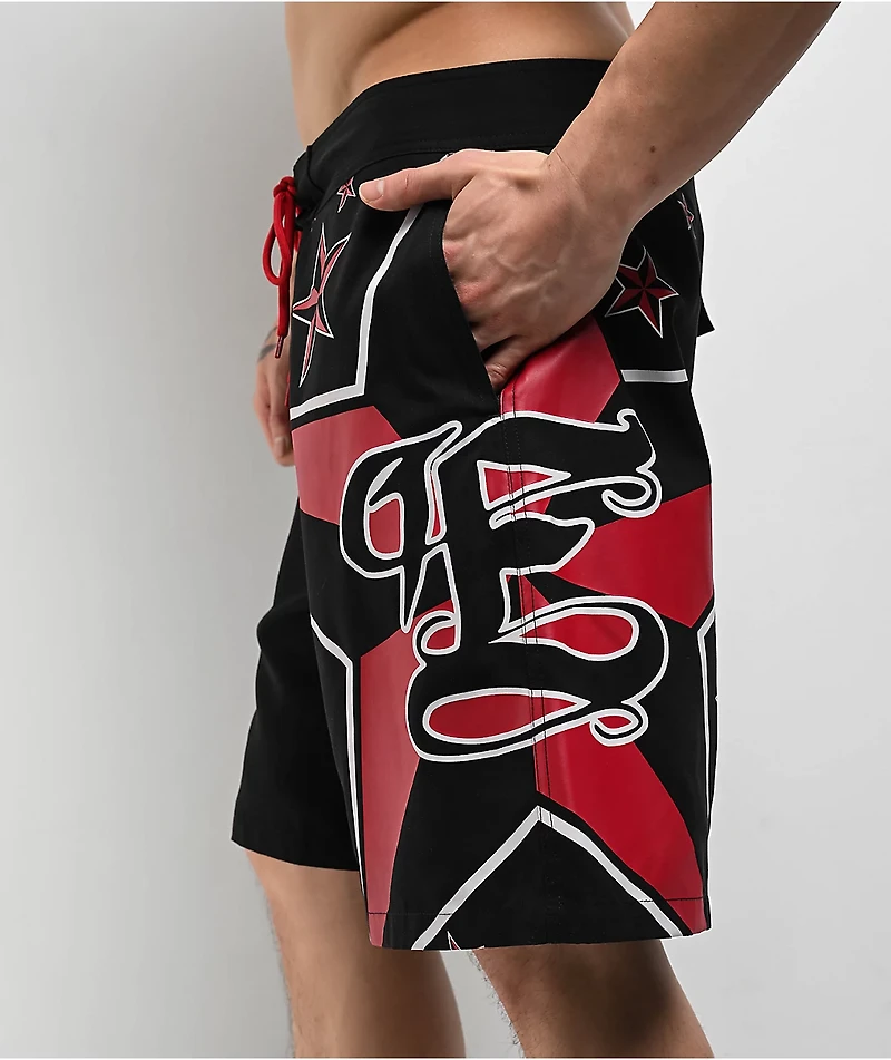 Empyre Rail Star Black Cargo Board Shorts