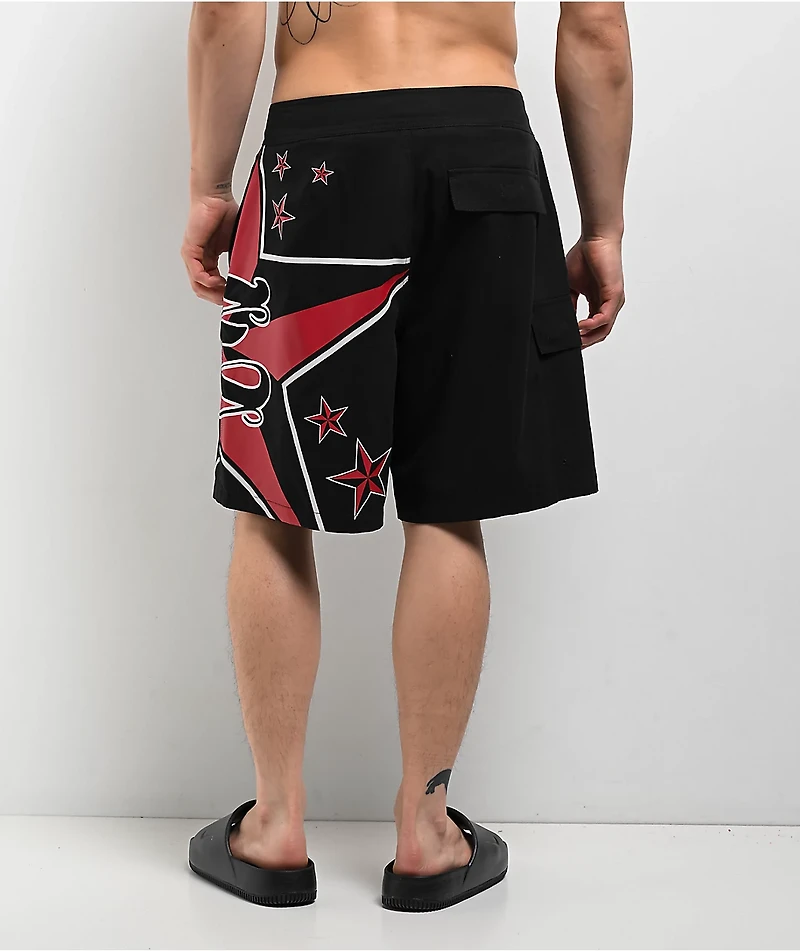 Empyre Rail Star Black Cargo Board Shorts