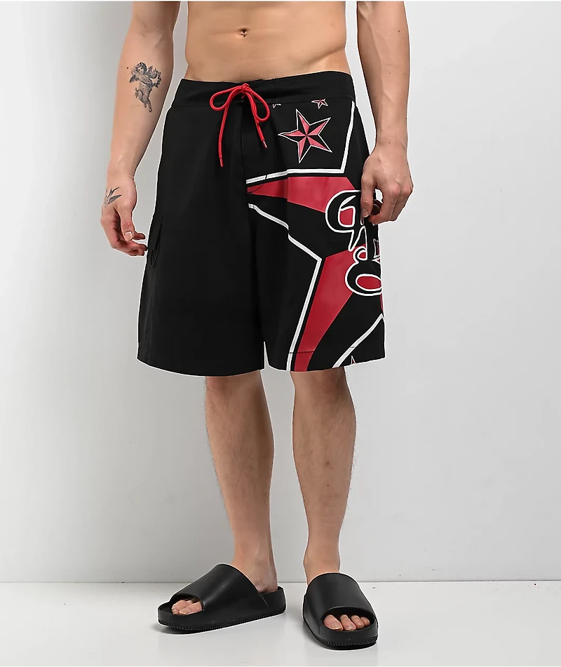 Empyre Rail Star Black Cargo Board Shorts
