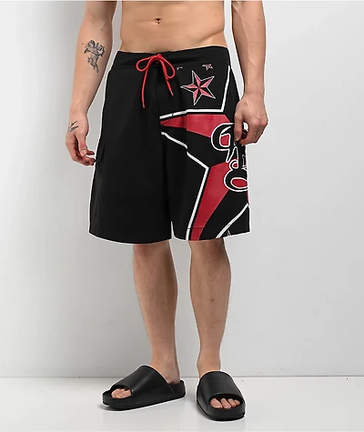 Empyre Rail Star Black Cargo Board Shorts