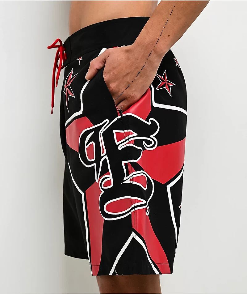 Empyre Rail Star Black Cargo Board Shorts