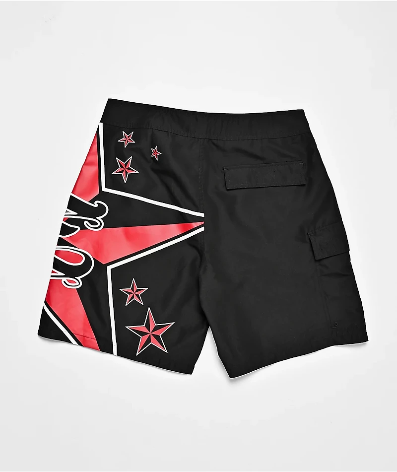 Empyre Rail Star Black Cargo Board Shorts