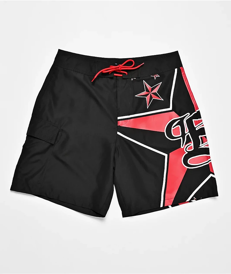 Empyre Rail Star Black Cargo Board Shorts