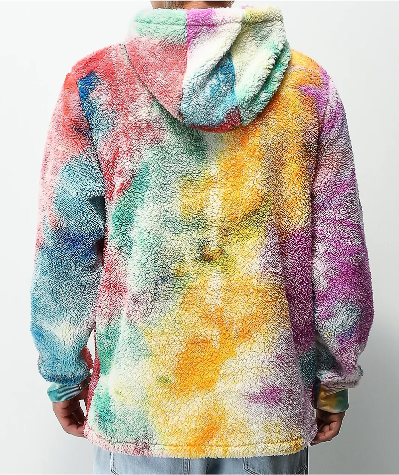 Empyre Rainbow Tie Dye Sherpa Fleece Hoodie