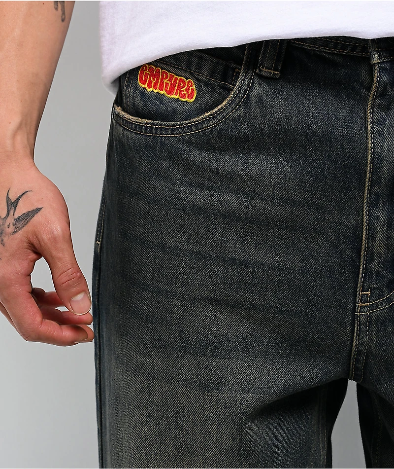 Empyre Ramp Blue Dirty Wash Loose Fit Jeans