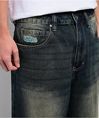 Empyre Ramp Blue Dirty Wash Ultra Wide Skate Jeans