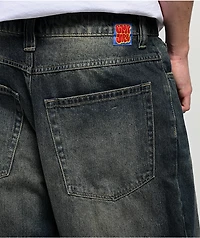 Empyre Ramp Blue Dirty Wash Ultra Wide Skate Jeans