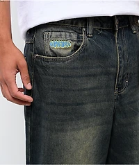 Empyre Ramp Blue Dirty Wash Ultra Wide Skate Jeans
