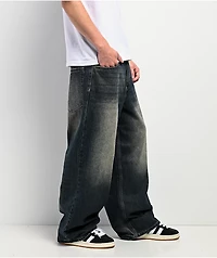 Empyre Ramp Blue Dirty Wash Ultra Wide Skate Jeans