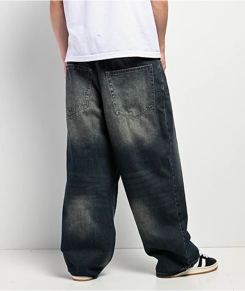 Empyre Ramp Blue Dirty Wash Ultra Wide Skate Jeans