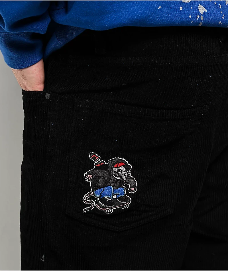 Empyre Rat Loose Fit Black Corduroy Skate Pants