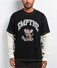 Empyre Rat Loose Screw Black & Cream 2fer Long Sleeve T-Shirt