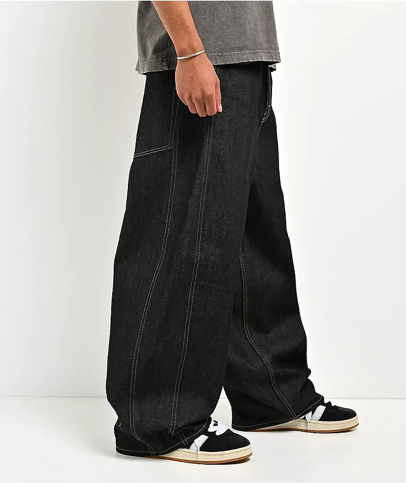 Empyre Raw Black Baggy Barrel Jeans