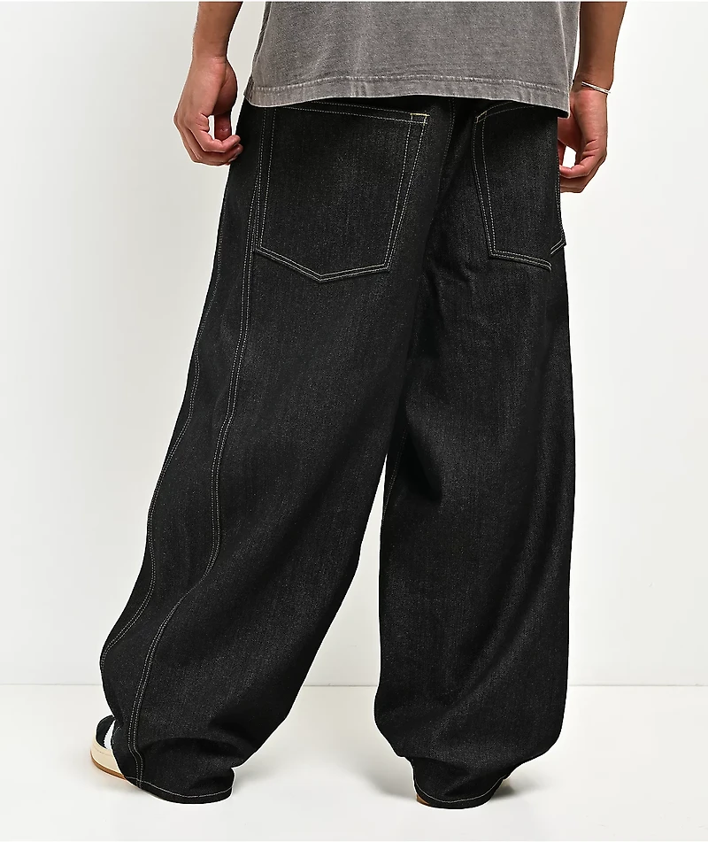 Empyre Raw Black Baggy Barrel Jeans