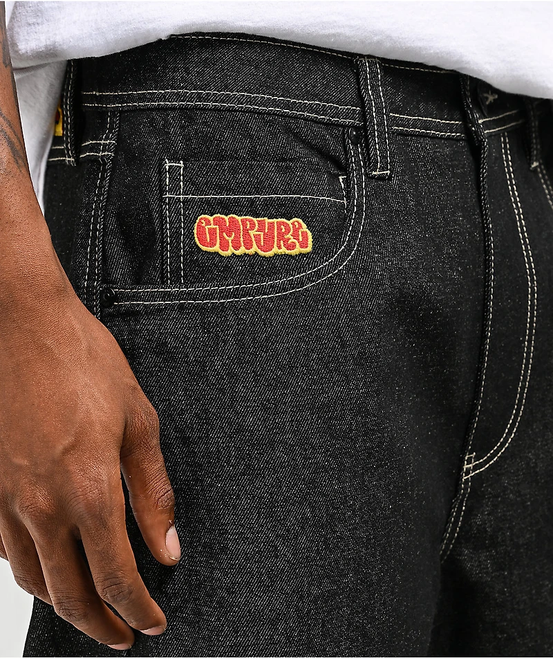 Empyre Raw Denim Black Loose Fit Skate Jeans
