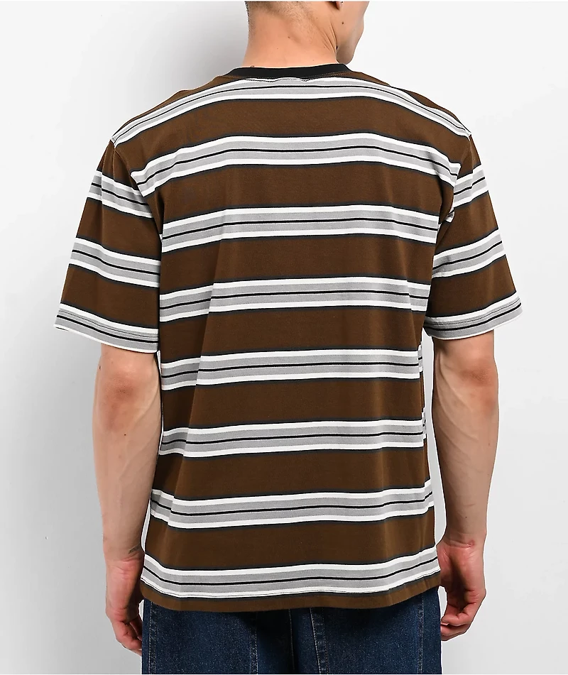 Empyre Razor Stripe Brown Knit T-Shirt