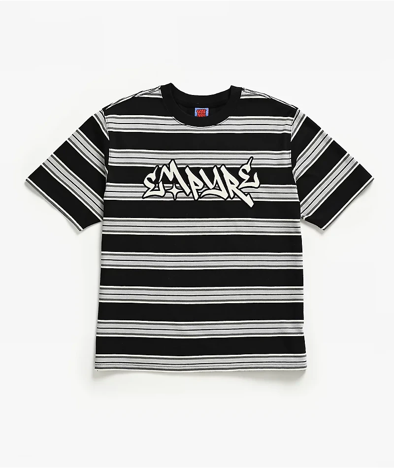 Empyre Razor Stripe Knit Black & Grey T-Shirt