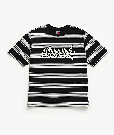 Empyre Razor Stripe Knit Black & Grey T-Shirt