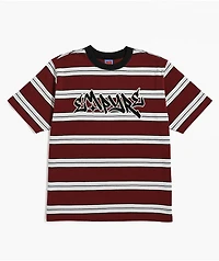 Empyre Razor Stripe Maroon Knit T-Shirt