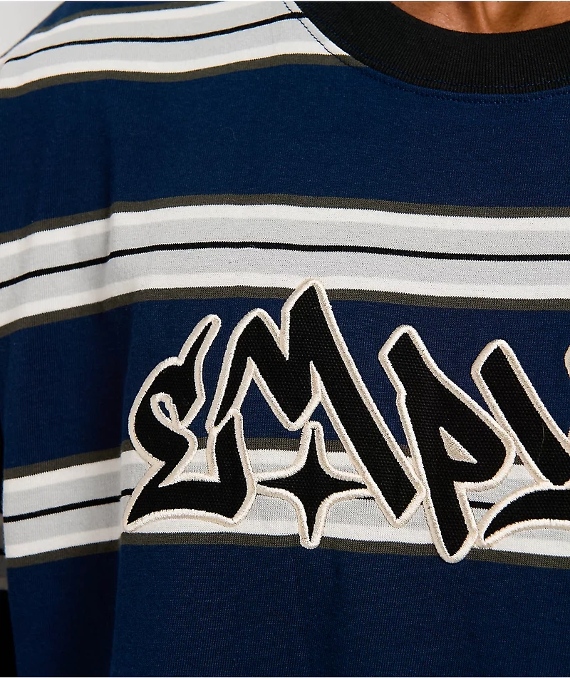 Empyre Razor Stripe Navy Knit T-Shirt