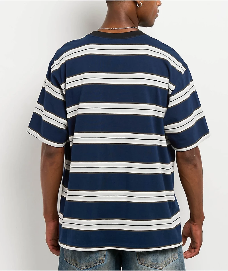 Empyre Razor Stripe Navy Knit T-Shirt