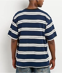 Empyre Razor Stripe Navy Knit T-Shirt