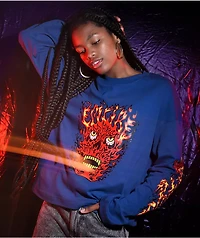 Empyre Reelah Flame Skull Blue Long Sleeve T-Shirt
