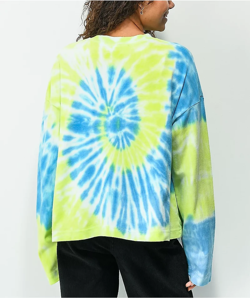Empyre Reelah Smile Rose Blue & Green Tie Dye Long Sleeve T-Shirt