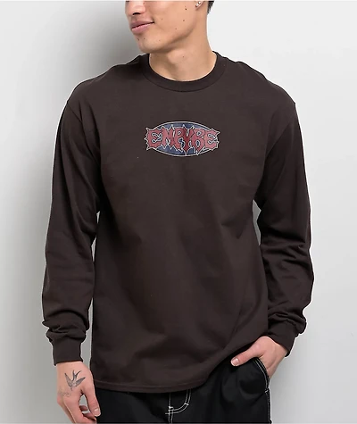 Empyre Retro Logo Brown Long Sleeve T-Shirt