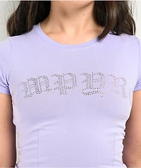 Empyre Rhinestone Gothic Purple Crop T-Shirt