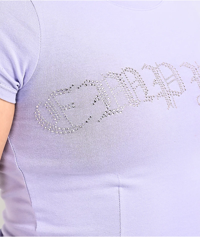 Empyre Rhinestone Gothic Purple Crop T-Shirt