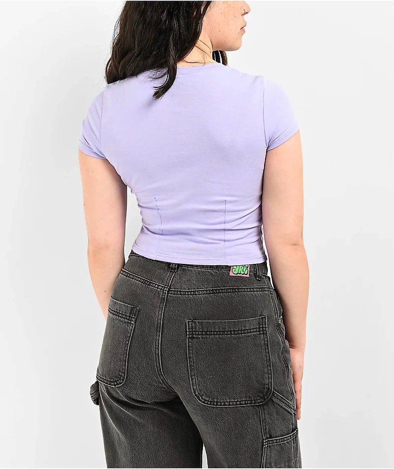 Empyre Rhinestone Gothic Purple Crop T-Shirt