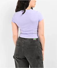 Empyre Rhinestone Gothic Purple Crop T-Shirt