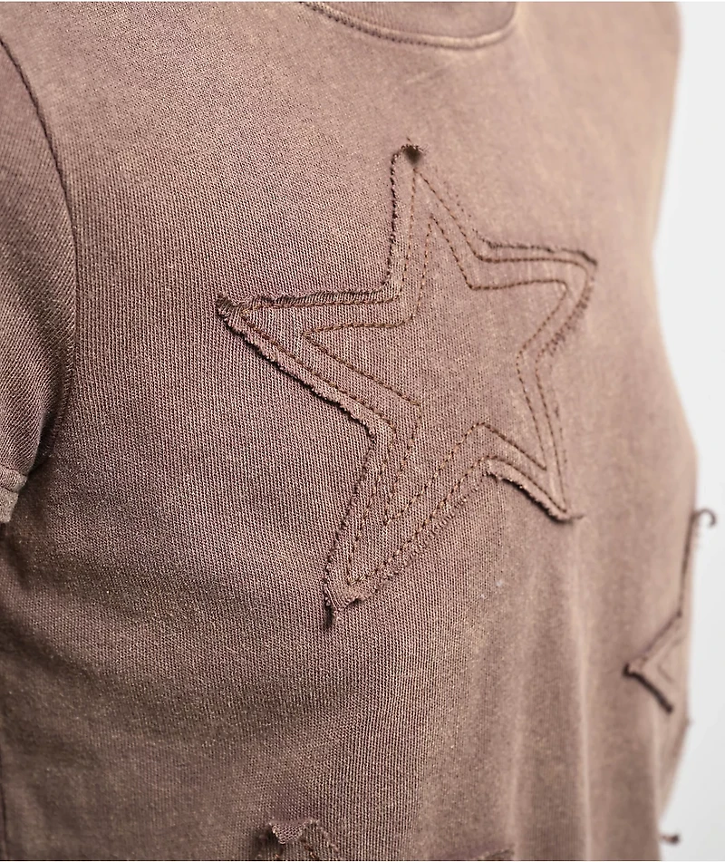 Empyre Ricky Brown Wash Crop T-Shirt