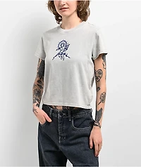 Empyre Ricky Cherub Grey Mineral Wash Crop T-Shirt