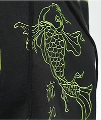 Empyre Riley Black & Green Tie Dye Crop Hoodie