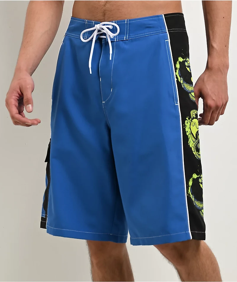 Empyre Rocker Blue & Black Cargo Board Shorts