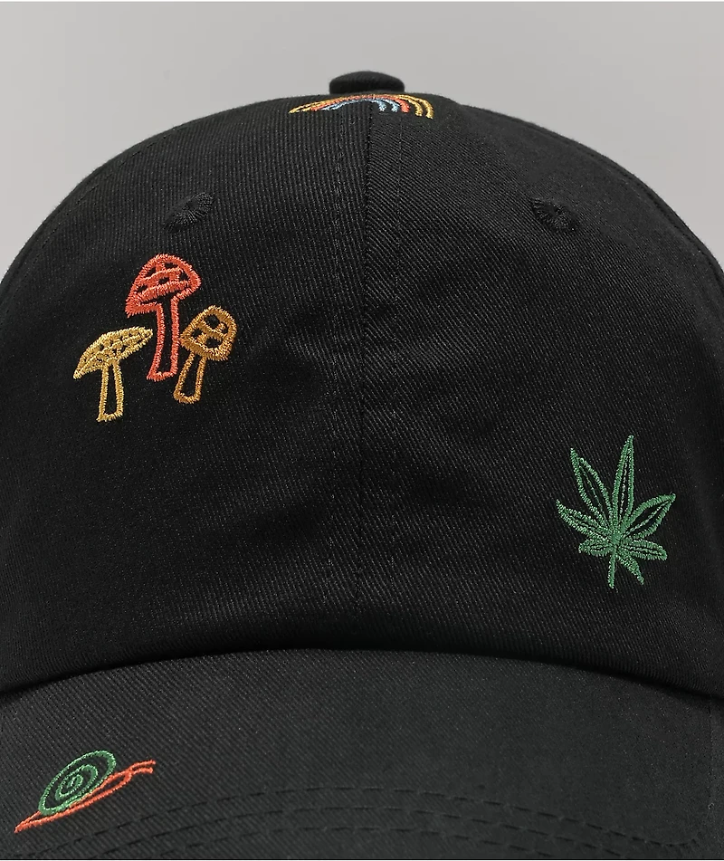 Empyre Roots Embroidered Black Strapback Hat