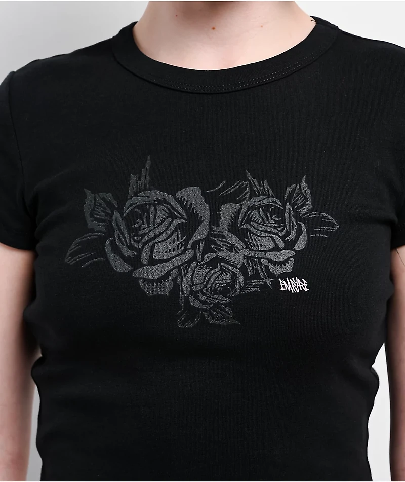 Empyre Rose Black Crop T-Shirt