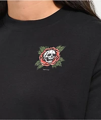 Empyre Roxie Skull & Rose Black Red Layered Long Sleeve T-Shirt