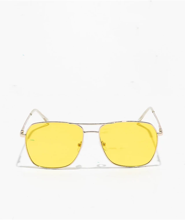 Empyre Saloon Square Yellow Pilot Sunglasses