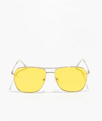 Empyre Saloon Square Yellow Pilot Sunglasses