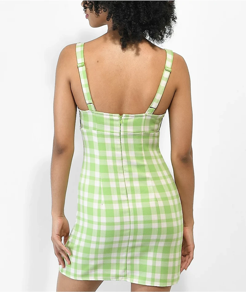 Empyre Sasha Green Plaid Tank Dress