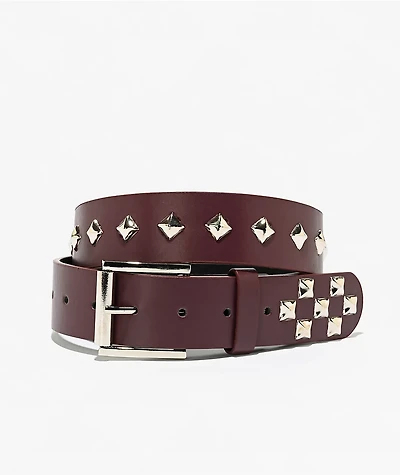 Empyre Scatter Studded Burgundy Belt