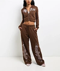 Empyre Scene Brown Wide Leg Sweatpants