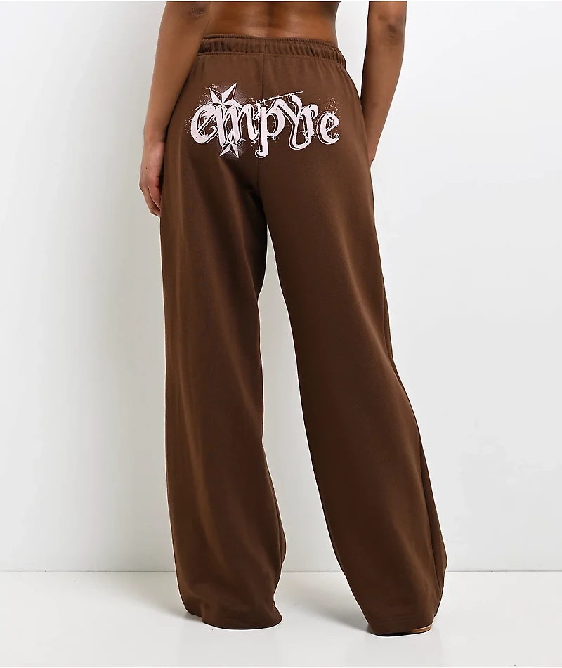Empyre Scene Brown Wide Leg Sweatpants